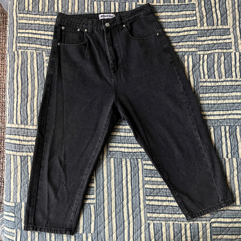 Roucha Droit Denim Black Barrel Jeans